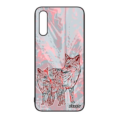 Coque renard Samsung A50 silicone antichoc homme multicolore plume etui polaire Rouge tribal animal bebe azteque foret rigide galaxy