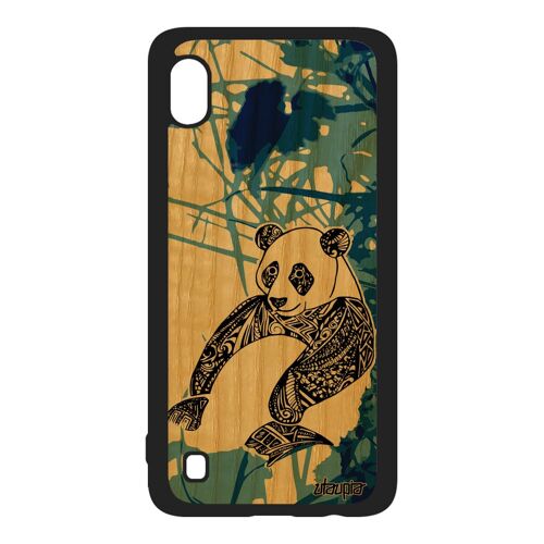 Coque Silicone Pour A10 En Bois Panda Animal Etui Telephone Noir Tribal Azteque Ethnique De Luxe Bleu Dessin 4g Ours Samsung Galaxy