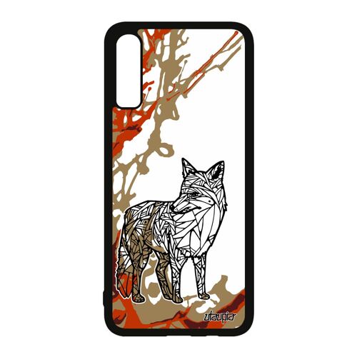 Coque Pour Samsung Galaxy A70 En Silicone Renard 4g Art Ethnique Sm-A7050 Peinture Dessin Roux Bumper Arbre Foret Azteque Animal