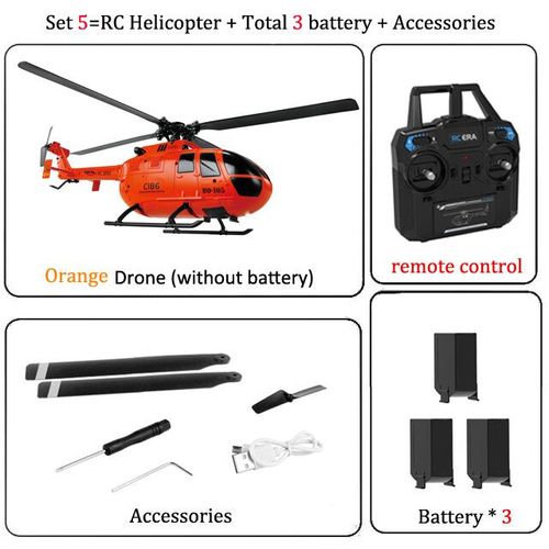 H¿¿Licopt¿¿Re C186 Rc 4 Propless2.4 G 4ch 6-Axis Pouvez-Vous Ro Altitude Hold B105 Flybarless Rc Drone Rtf Toy Drone Pour Mayor Inner Children - Type Set5