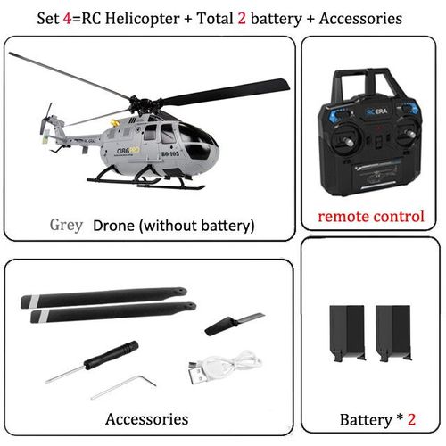 H¿¿Licopt¿¿Re C186 Rc 4 Propless2.4 G 4ch 6-Axis Pouvez-Vous Ro Altitude Hold B105 Flybarless Rc Drone Rtf Toy Drone Pour Mayor Inner Children - Type Set4