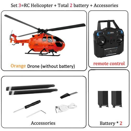 H¿¿Licopt¿¿Re C186 Rc 4 Propless2.4 G 4ch 6-Axis Pouvez-Vous Ro Altitude Hold B105 Flybarless Rc Drone Rtf Toy Drone Pour Mayor Inner Children - Type Set3