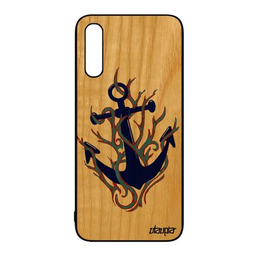 Coque Bois A50 Silicone Ancre Telephone Cover Ocean Couleur Smartphone Old School De Bateau Etui De Protection Crayon Samsung Galaxy