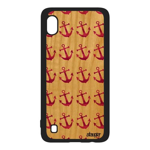 Coque Pour A10 Bois Silicone Ancre De Bateau Cadeau De Noel Capitaine Marine Antichoc Femme Artistique De Protection Samsung Galaxy