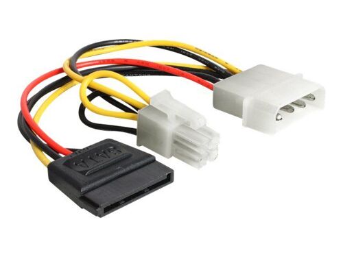 Delock - Adaptateur secteur - alimentation SATA, alimentation P4 pour alimentation interne 4 plots (M) - 15.5 cm