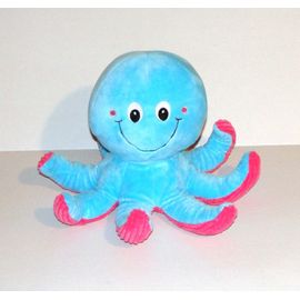 Pieuvre Bleu Rose Doudou Peluche Gifi 18cm