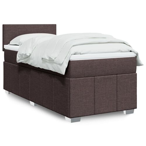 vidaXL Sommier à lattes de lit avec matelas Marron foncé 90x200 cm