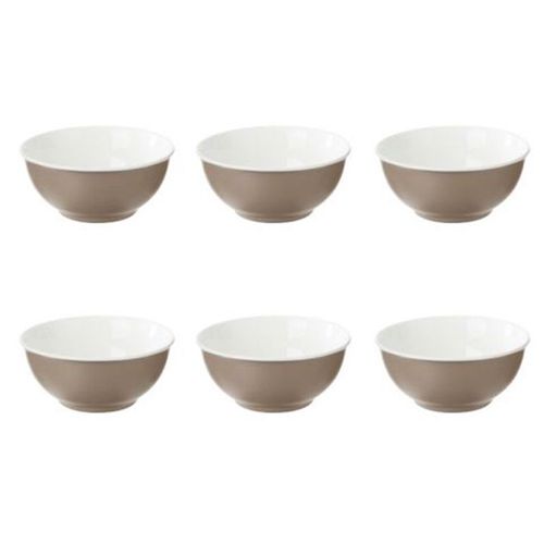 Lot De 6 Bols En Porcelaine "Nature" 52cl Taupe