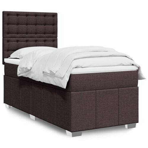 vidaXL Sommier à lattes de lit avec matelas Marron foncé 90x200 cm