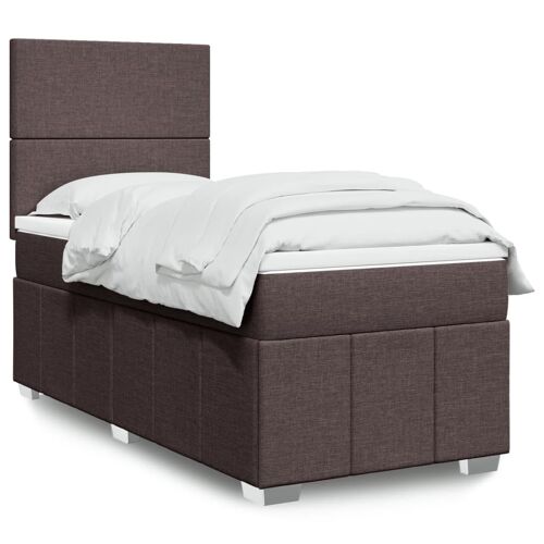 vidaXL Sommier à lattes de lit avec matelas Marron foncé 90x200 cm
