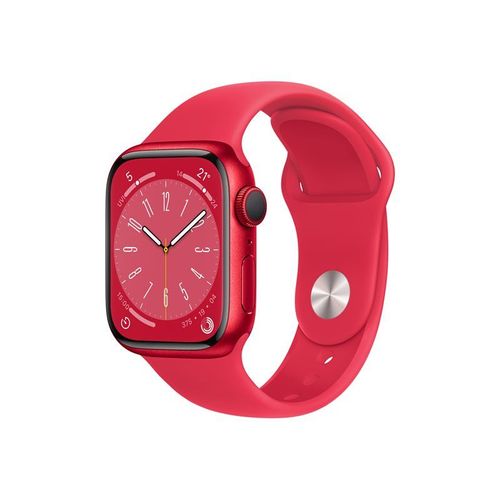 Apple Watch Series 8 (GPS) - Boîtier 45 mm (Product) Red Aluminium Rouge avec Bracelet Sport Rouge