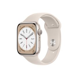 Apple Watch Series 8 (GPS) - Boîtier 45 mm Aluminium Droit avec Bracelet Sport Crème