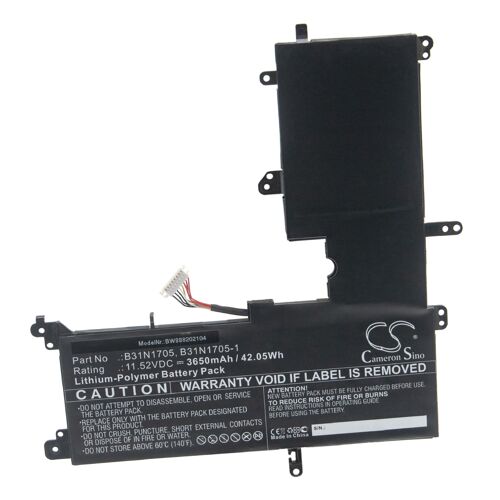 vhbw Batterie remplacement pour Asus B31N1705-1, 0B200-02660000, B31N1705, 0B200-02660100 pour ordinateur portable (3650mAh, 11,52V, Li-polymère)