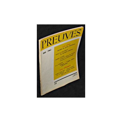 Preuves. N°123. Mai 1961