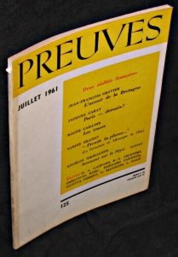 Preuves. N°125. Juillet 1961