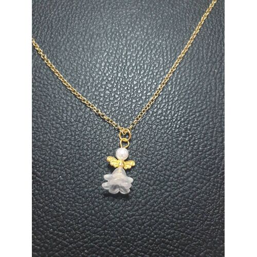 Collier Fantaisie Ange Fleur Doré