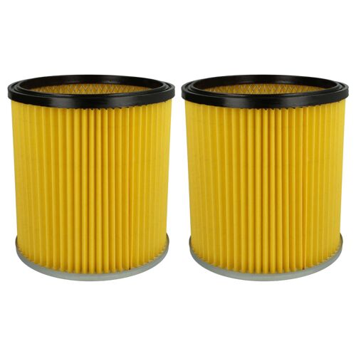 vhbw 2x filtre plissé compatible avec Kärcher 3011, NT211, 2201 aspirateur - jaune, nettoyable