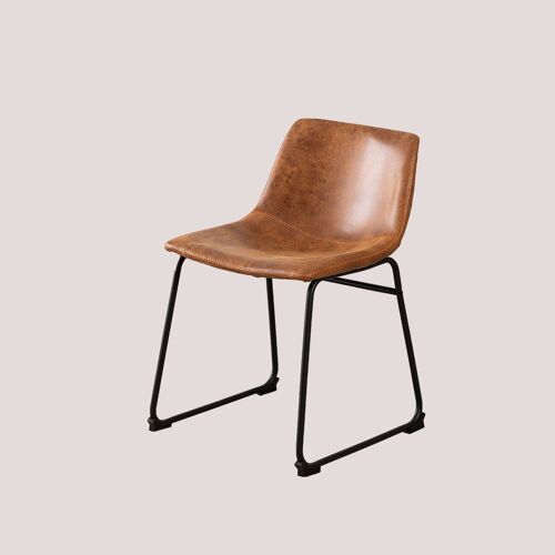 Pack De 4 Chaises De Salle À Manger En Similicuir Ody Café Vintage