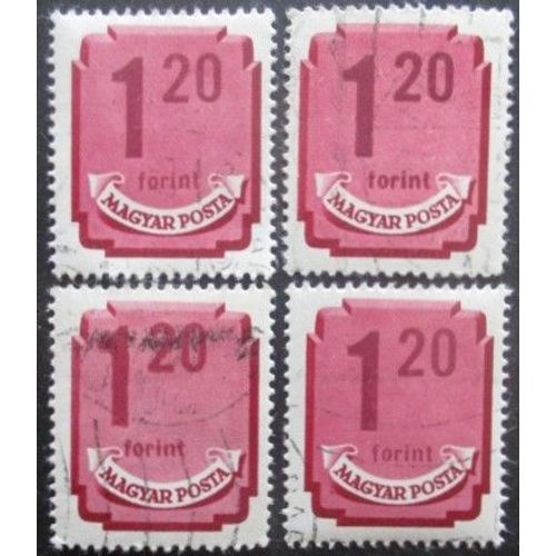 Hongrie Taxe N°180 X 4 Filigrane F Oblitéré