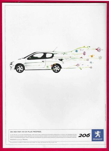 Publicité Papier - Voiture Peugeot 206 De 2004