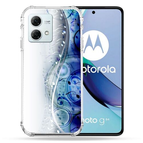 Coque Renforcée Pour Motorola G84 5g Musique Partition Vague