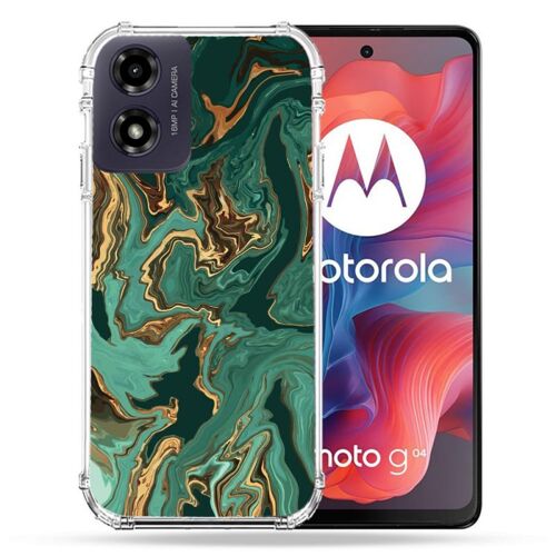 Coque Renforcée Pour Motorola G04 4g Texture Marbre Vert