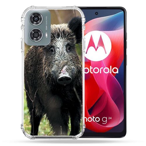 Coque Renforcée Pour Motorola G24 4g Chasse Sanglier Bois
