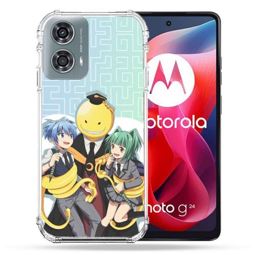 Coque Renforcée Pour Motorola G24 4g Manga Assassination Classroom Kuro Trio