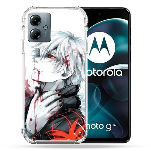 Coque Renforcée Pour Motorola G14 4g Manga Tokyo Ghoul Kaneki Blanc