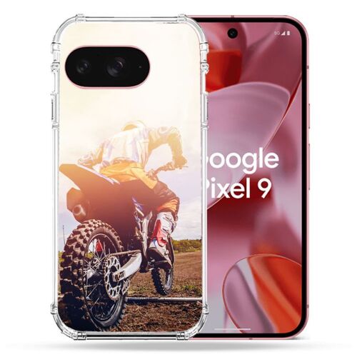 Coque Renforcée Pour Google Pixel 9 Moto Cross Soleil
