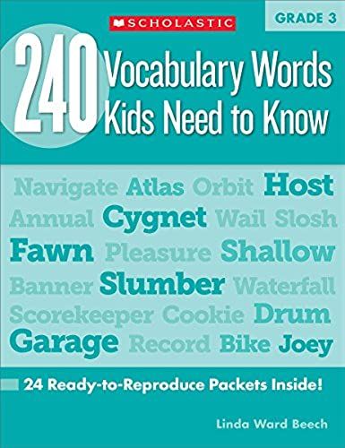 240 Vocabulary Words Kids Need To Know: Grade 3