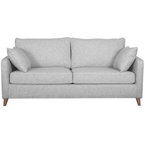 Canapé Convertible Scandinave 3 Places Gris Clair Avec Matelas 10 Cm Papel