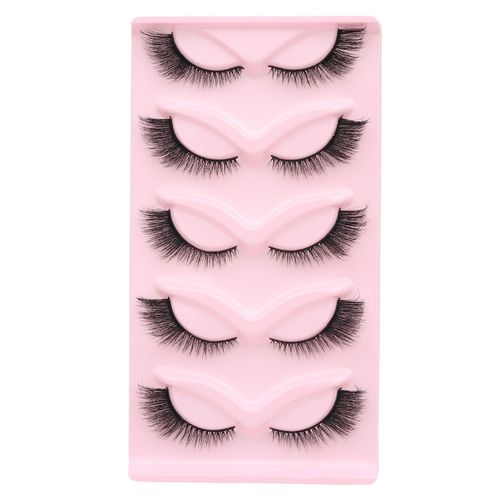 10 Paires De Faux Cils 3d ?Il-De-Chat Recourbés Le Noir 3x16x5x30 Mm