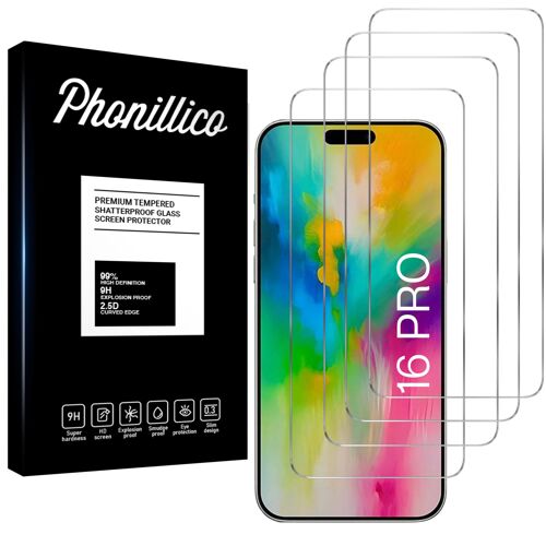 Verre Trempé Pour Iphone 16 Pro [Pack 4] Film Vitre Protection Ecran Phonillico®
