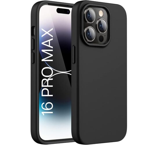 Coque Noir pour iPhone 16 PRO MAX - Silicone Gel TPU Protection Souple Ultra Mince Phonillico®