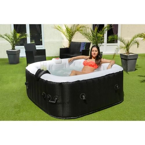 SUNSPA Spa gonflable carré laminé - 6 personnes - 1. 85 x H 0. 65 m