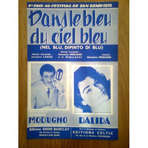 Partition "Dans Le Bleu Du Ciel Bleu" (Volare, Dalida)