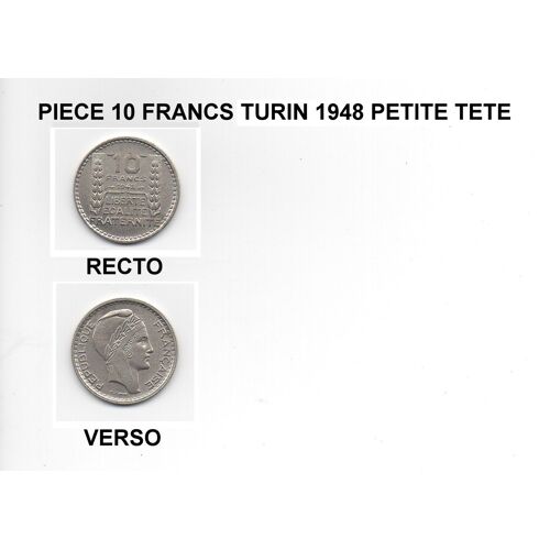 Piece 10 Francs Turin 1948 Petite Tete