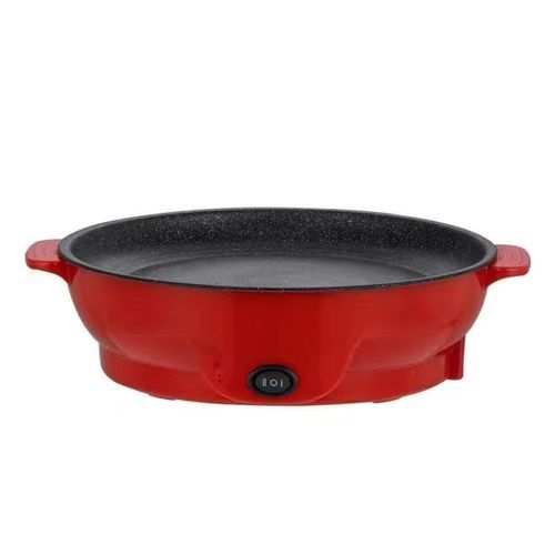 Plaque de cuisson électrique multifonctionnelle,cuisson intégrée,plateau antiadhésif,barbecue sans fumée - Type Red 26CM #A