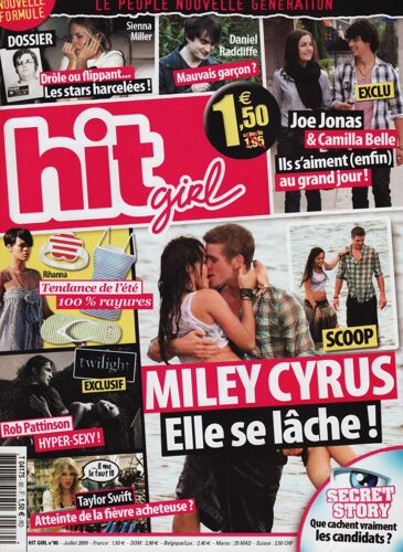 Hit Girl / 07-2009 N°80 : Miley Cyrus (4p) - Jonas Brothers (4p) - Robert Pattinson (4,5p)