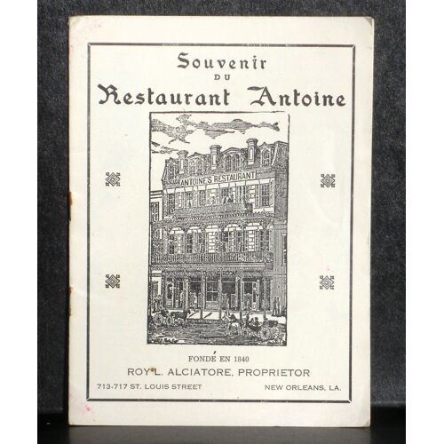 Souvenir Du Restaurant Antoine New Orleans Ca 1940 Tbe
