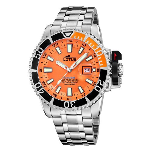 Montre Homme Lotus Acier Inoxydable Silicone Orange Montre-Bracelet Lotus Classic Ul18938/2