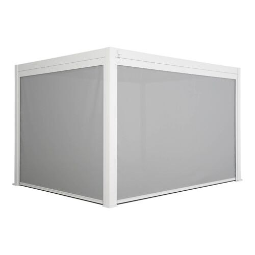 Pergola Bioclimatique Blanche + Store 3m + Store 4m