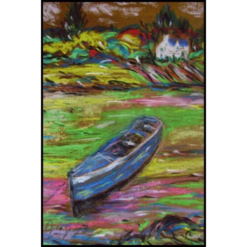 La Barque Bleue - Pastel Original