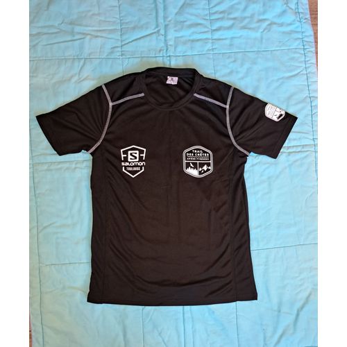 T-Shirt Salomon Trail S Des Crêtes Ariège Pyrénées Manches Courtes Trail Running Cyclisme Homme Femme Micro Aéré Noir -
