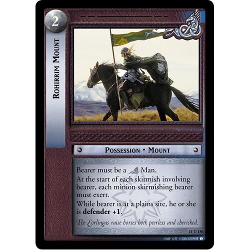 Le Seigneur Des Anneaux - Rohirrim Mount (Monture Rohirrim) 11u156 Uncommon (Peu Commune) Shadows (Ténèbres) - Lotr