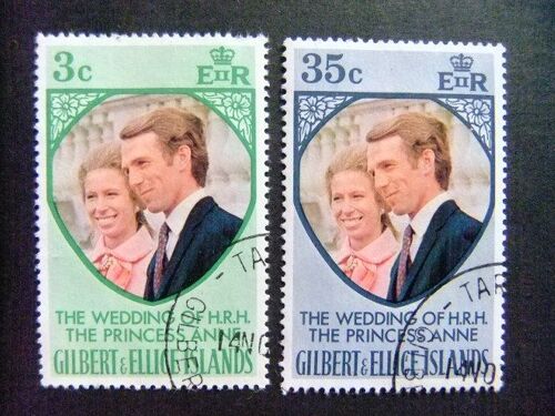 41 Îles Gilbert & Ellice 1973 / Mariage Anne Et Mark / Yvert 211 / 212 Fu