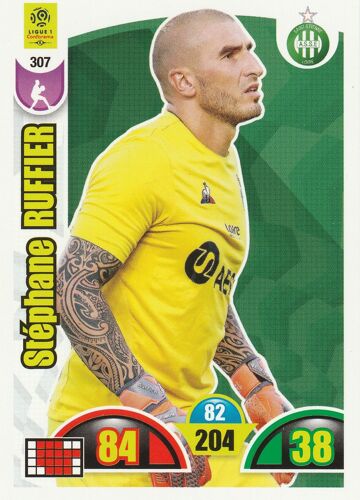 N° 307 - Carte Panini Foot - Adrenalyn Xl 2018 / 2019 - Stephane Ruffier - Saint Etienne