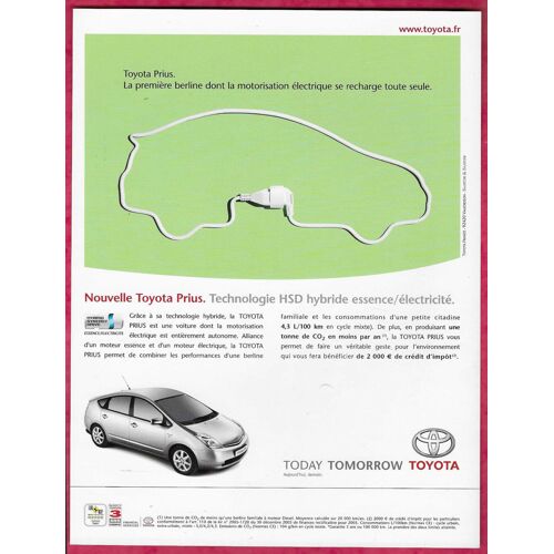 Publicité Papier- Voiture Toyota Prius De 2006