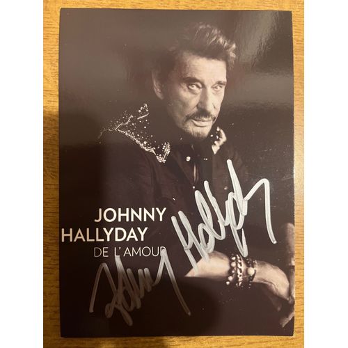 Photo Autographe De Johnny Hallyday